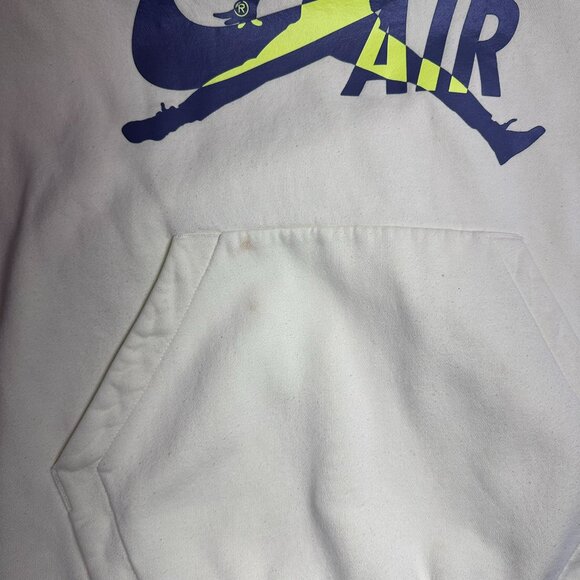 Nike Air Jordan Jumpman Logo Neon Yellow Pullover Hoodie Men's Size Medium - Picture 7 of 9